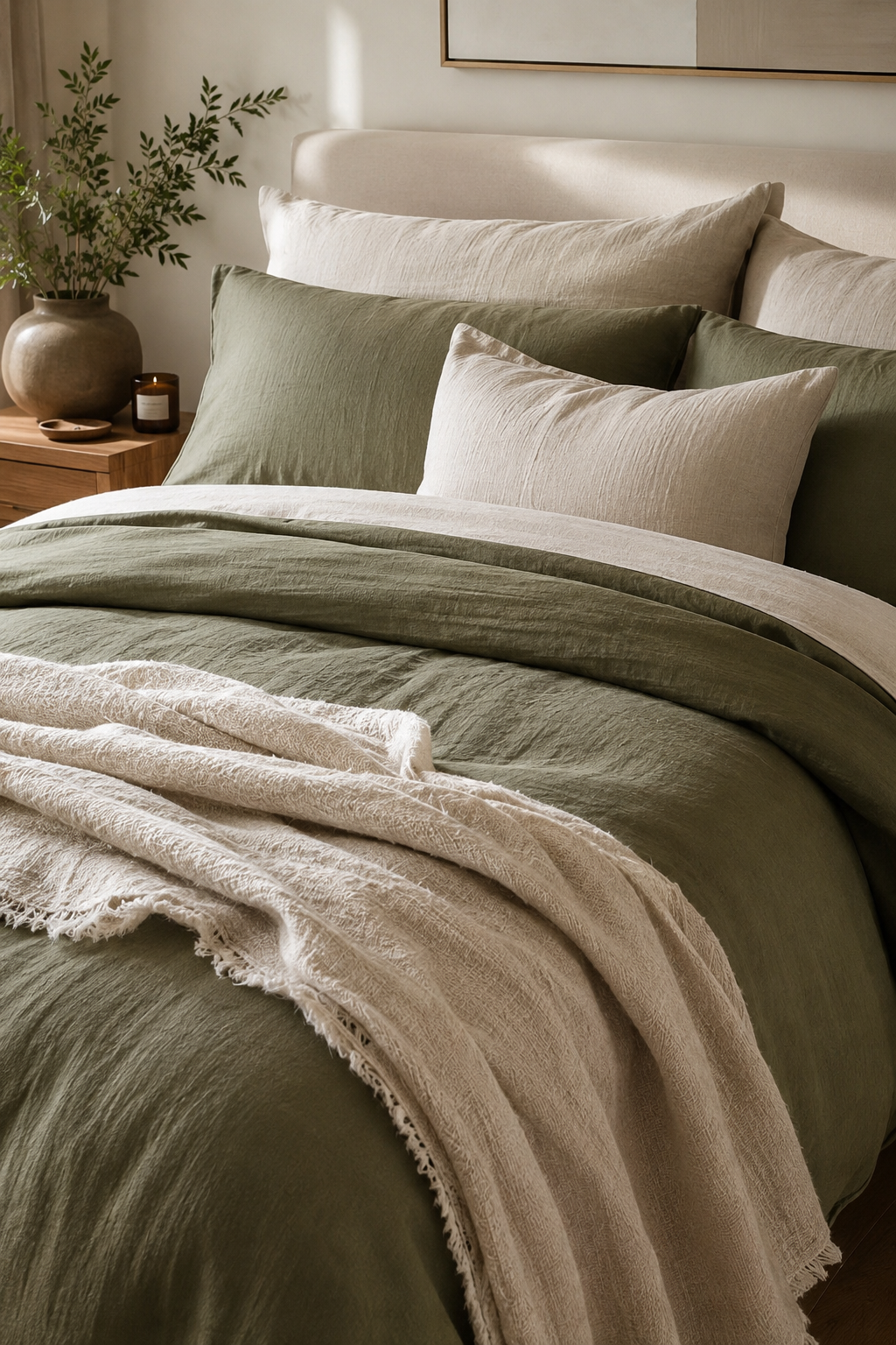 Soft bedroom bedding and linens