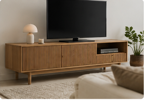Stylish living room storage