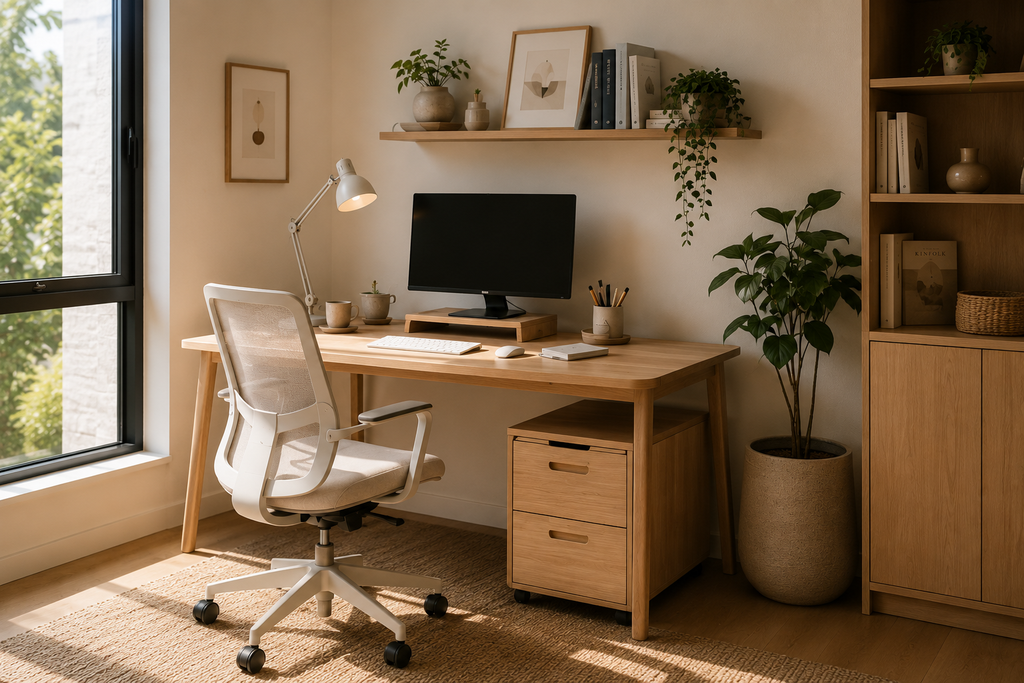 Compact home office setup for a Singapore apartment