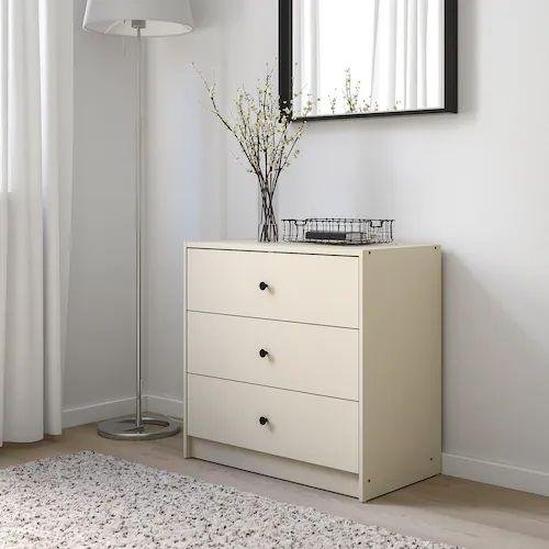 IKEA GURSKEN 3-Drawer Chest in light beige