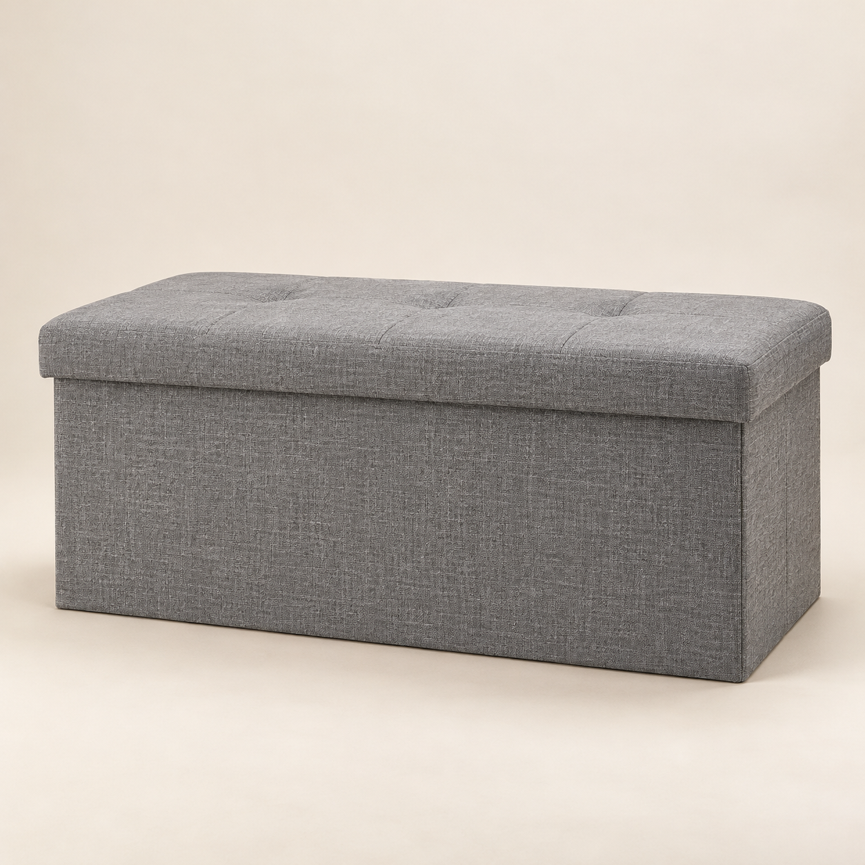 Example of a compact grey folding storage bench